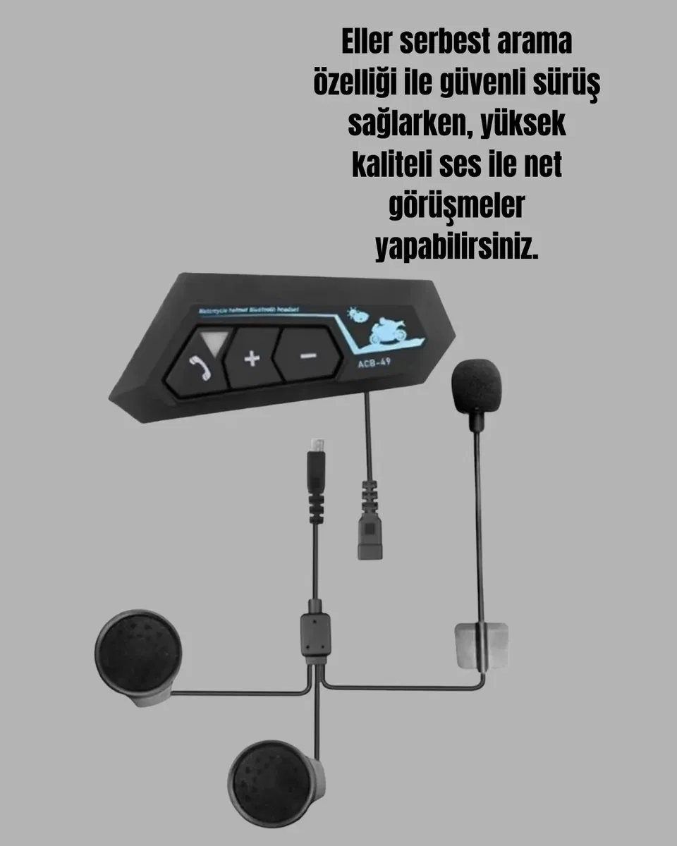 Bluetooth 5. 0 Motosiklet Kask Kulaklık Eller Serbest ve Müzik Özellikli Yeni Nesil görsel 2