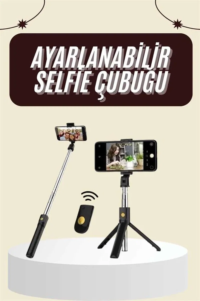 Cep Telefonu Tripod Standı Manyetik Selfie Sopa Bluetooth Uzaktan Kumandalı görsel 2