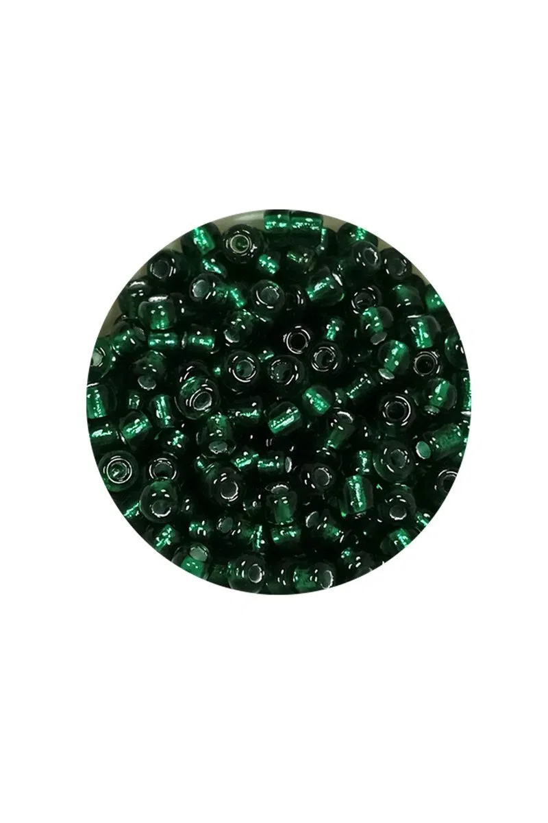 Dökme Cam Kum Boncuk (8/0) 3 mm - 60 Gram - Koyu Yeşil - BNC187 görsel 2