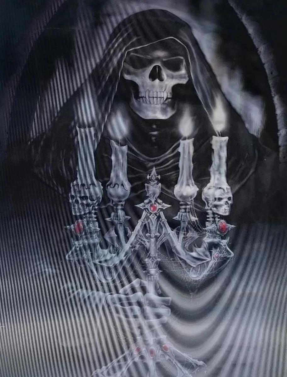 3 Boyutlu Resim 3 Farklı Resim Değişenli Halloween İskelet Tablosu 30x40 Cm görsel 2