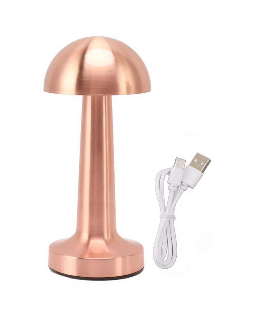 Modern Bronz Mantar Masa Lambası Led Dokunmatik Dekoratif Aydınlatma görsel 3