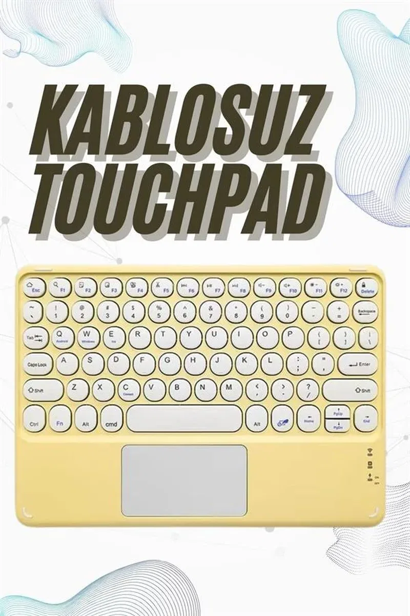 Bluetooth Touchpad Klavye 10. 9 inch Kablosuz Wifi Q Klavye Slim görsel 2