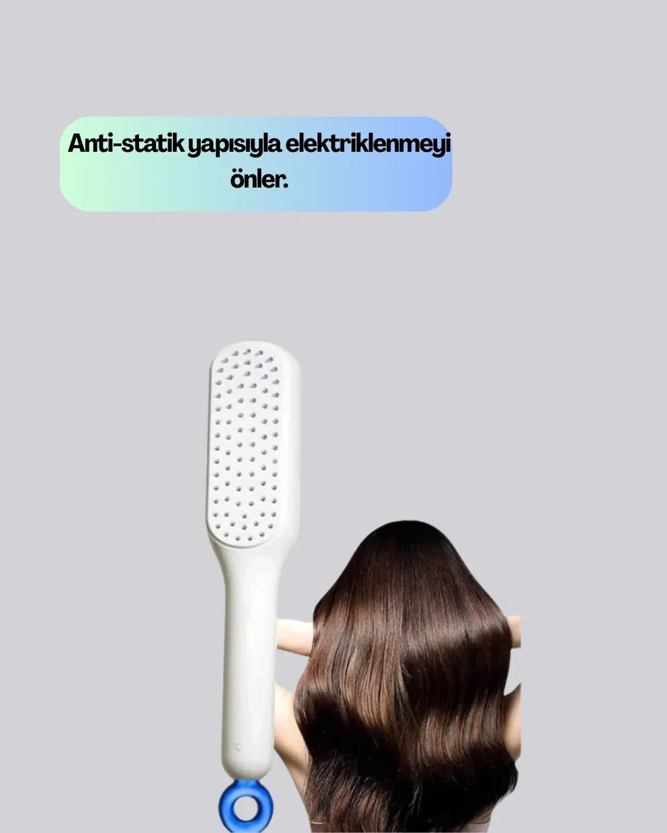 Pratik Mekanizmalı Saç Tarağı – Kendi Kendini Temizler, Taşınabilir görsel 2