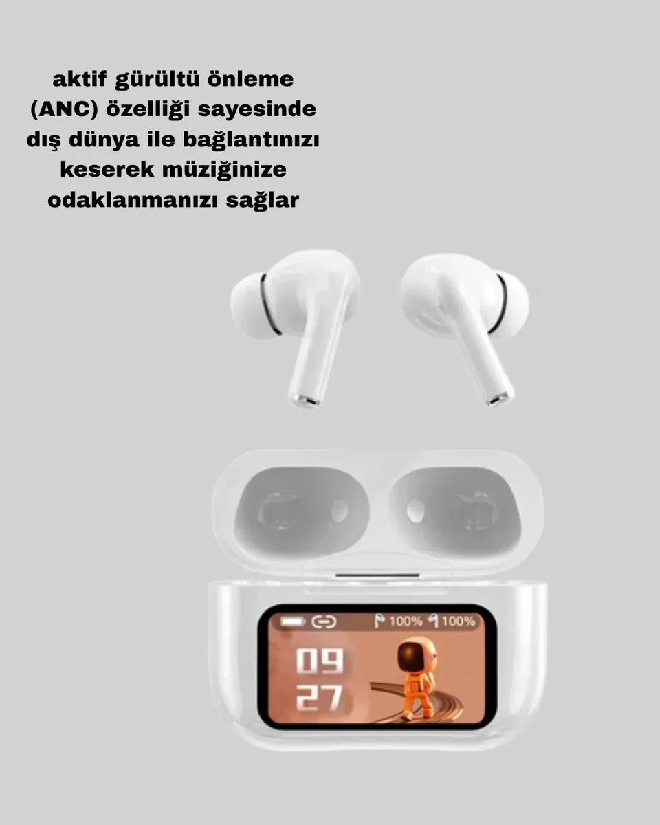 Powerbank Kutulu Dokunmatik Bluetooth Kulaklık – Gürültü Engelleme, Suya Dayanıklı görsel 2