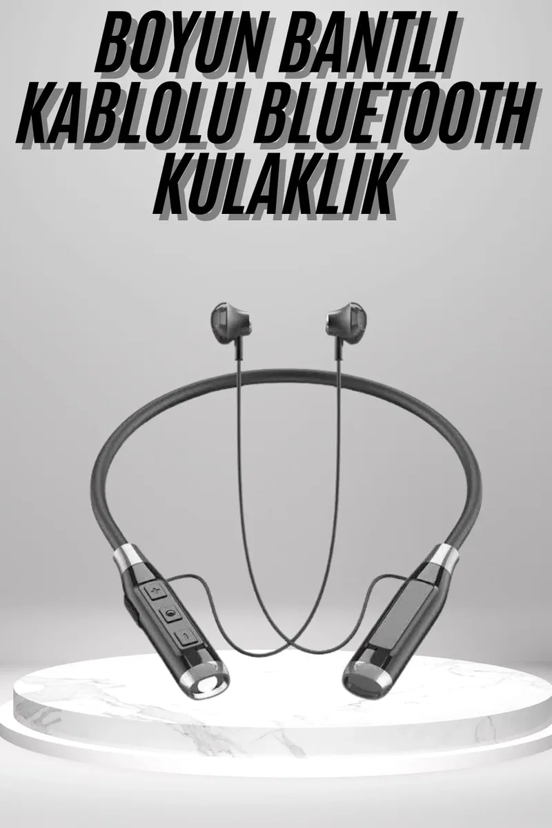 Boyun Bantlı Kulak İçi Kablolu Yüksek Ses Kaliteli Bluetooth Kulaklık