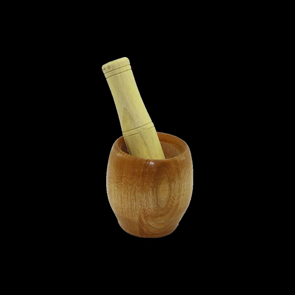 Bambu Ahşap Havan - Sarımsak Dövecek 7 cm görsel 2