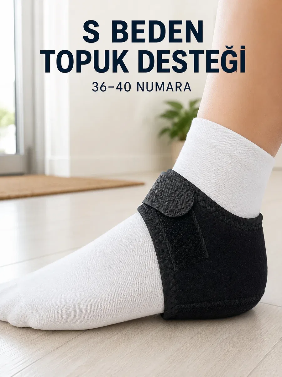 Topuk Koruyucu Destek Çorabı S Beden 36-40 Numara Cırtlı Esnek Tasarım