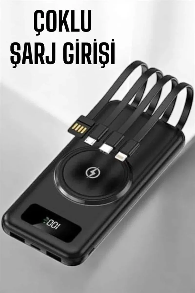 10. 000 Mah Powerbank 4 Portlu Hızlı Şarj Dijital Göstergeli görsel 3