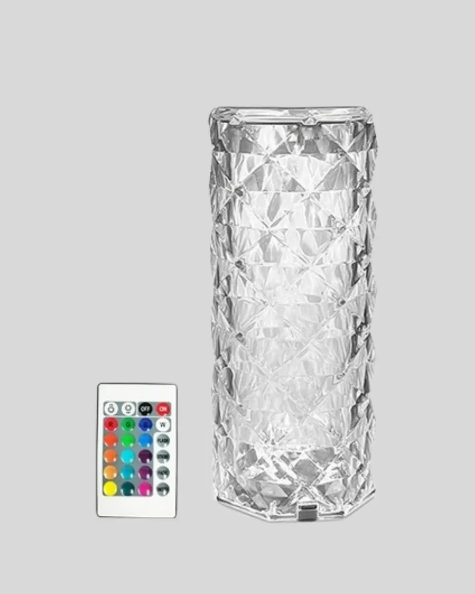 Kristal RGB LED’li Kumandalı Masa ve Gece Lambası – Renkli Işık Modlarıyla Şık Dekoratif Aydınlatma görsel 2