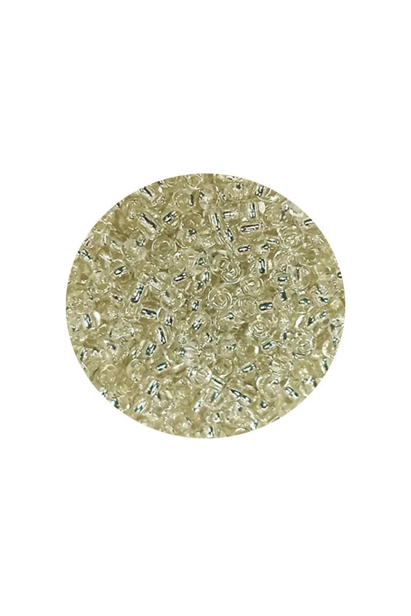 Dökme Cam Kum Boncuk (11/0) 2 mm - 20 Gram - Şeffaf Beyaz - BNC018 görsel 2