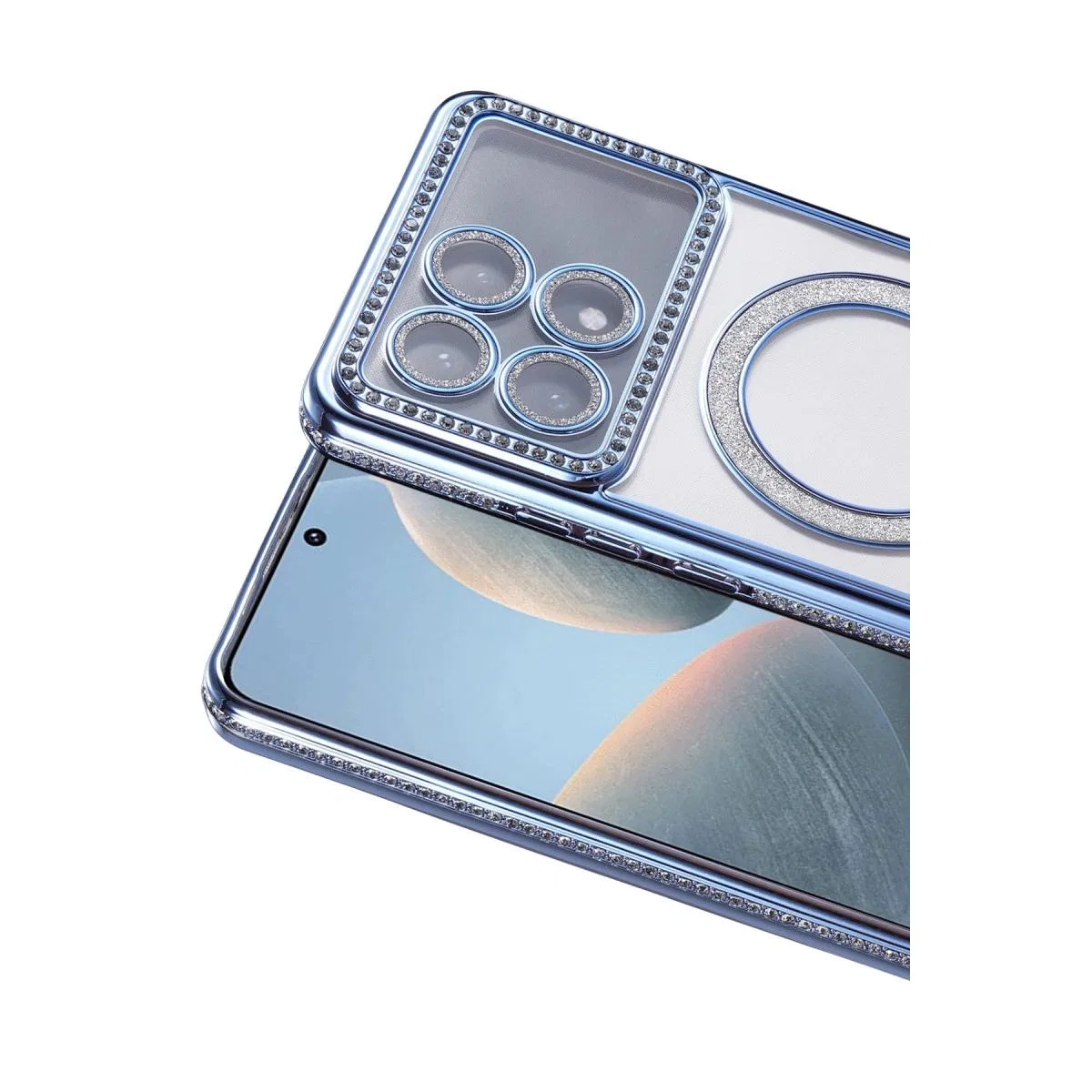 Xiaomi Poco X6 Pro Joke Simli Magneticsafe Kılıf - Mavi görsel 2