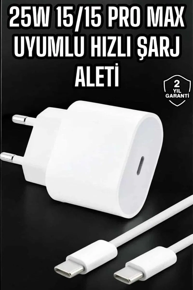 Güç Adaptörü Ve Kablosu Şarj Aleti 15/15 Pro Max Uyumlu Hızlı Şarj görsel 2