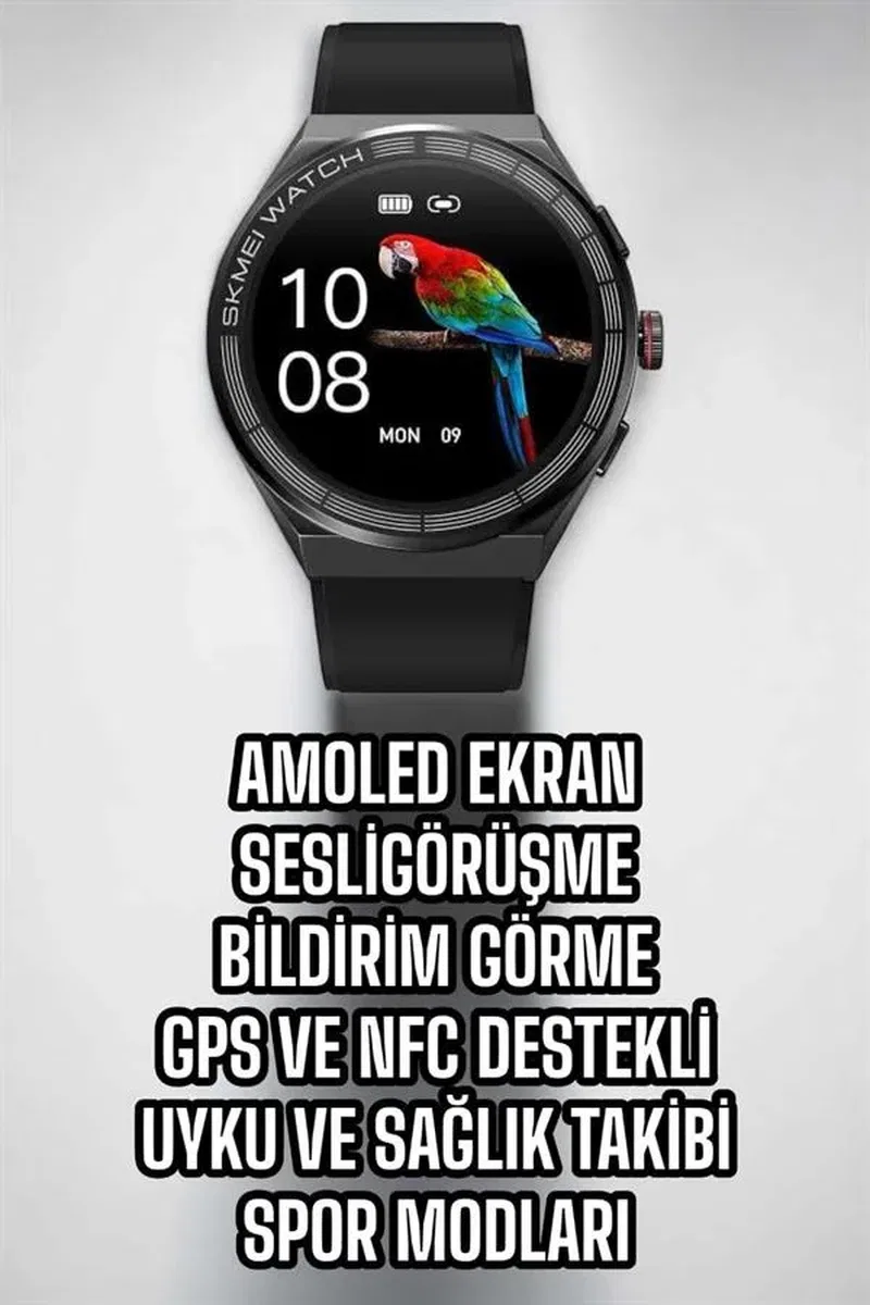 Akıllı Saat Dokunmatik Ekran Sesli Görüşme ve Bildirim Görme Sağlık Takibi görsel 5