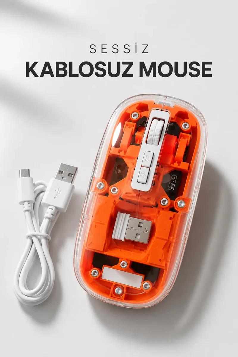 Kablosuz Mouse Fare 5. 0 Bluetooth Bağlantılı USB Girişli