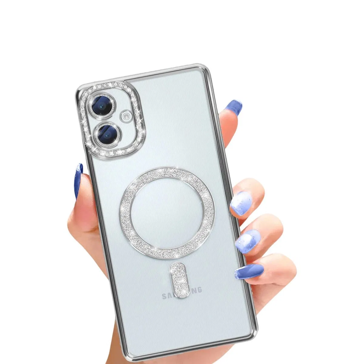 Samsung Galaxy A06 Joke Simli Magneticsafe Kılıf - Gümüş görsel 2