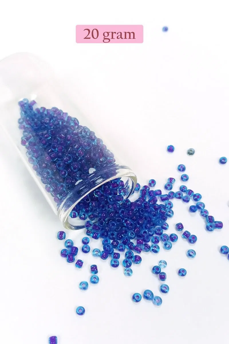 Dökme Cam Kum Boncuk (8/0) 3 mm - 4 Renk - Toplam 80 Gram - BNC420 görsel 5