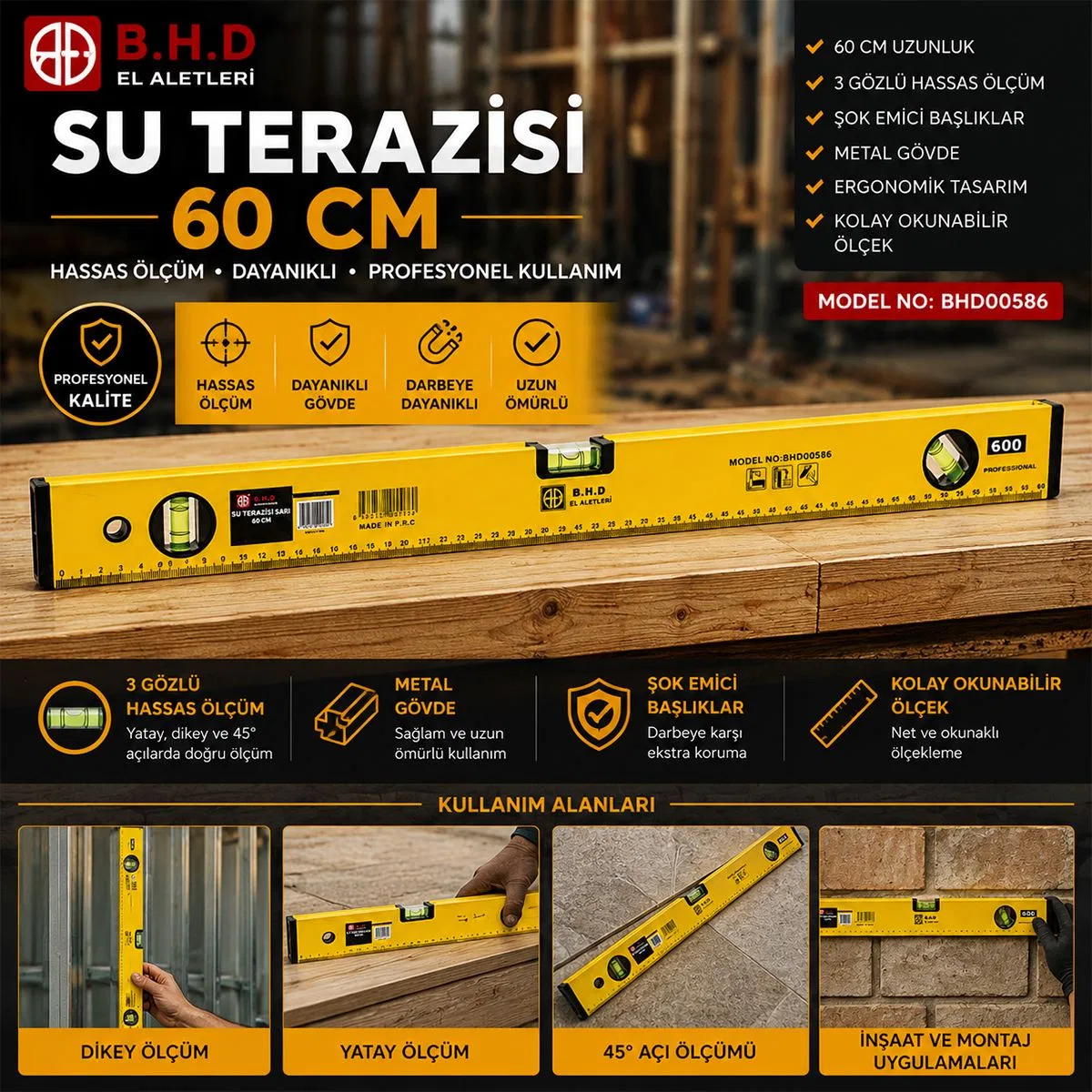 60 cm Metal Su Terazisi görsel 3