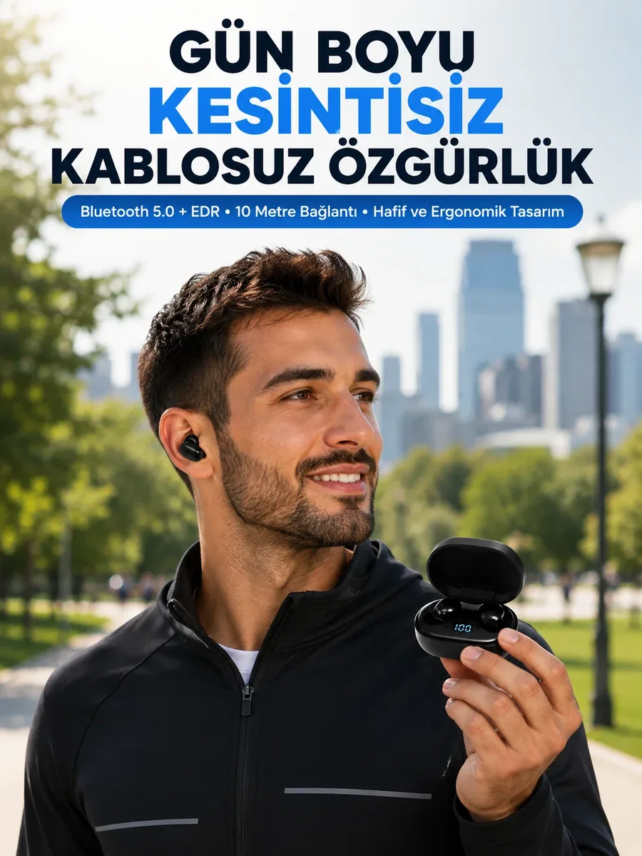 Bluetooth 5. 0 Kulaklık – LED Ekranlı Şarj Kutusu Yeni Nesil