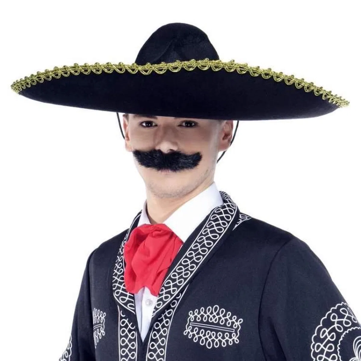 Sombrero Meksika Şapkası Mariachi Altın Şeritli Yetişkin Boy görsel 3