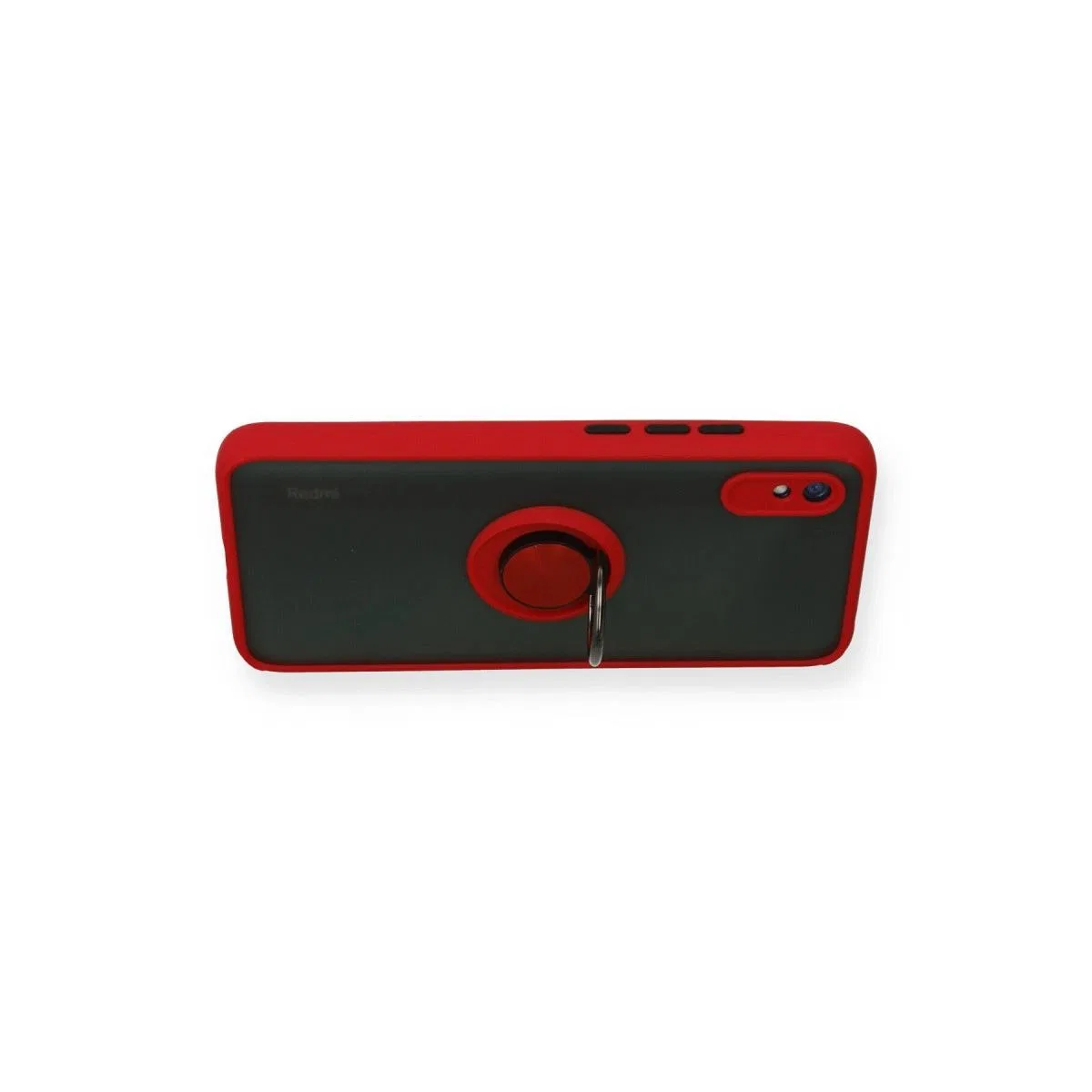 Xiaomi Redmi 9a Kılıf Montreal Yüzüklü Silikon Kapak - Kırmızı görsel 3