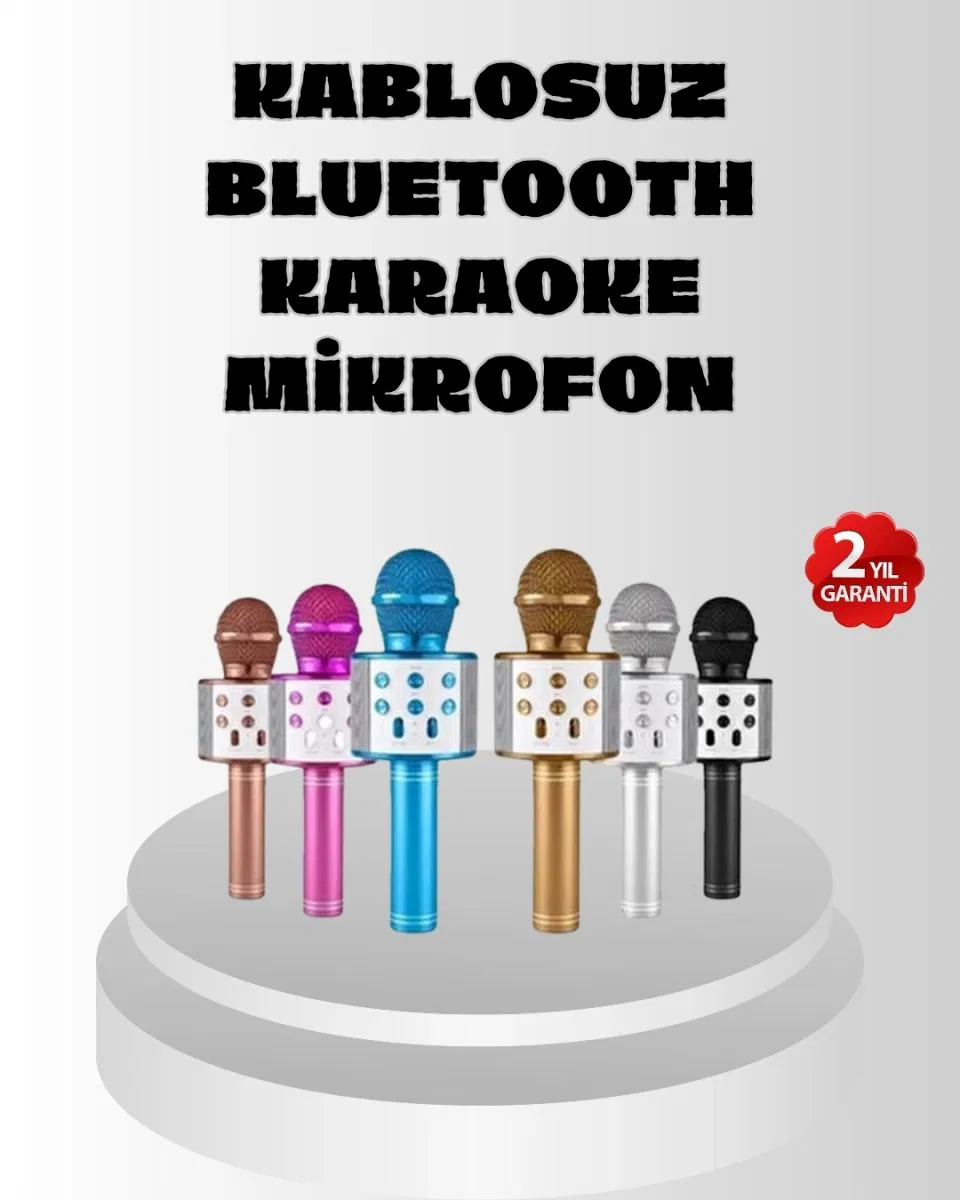 Kablosuz Bluetooth Karaoke Mikrofon Yankı Efektli