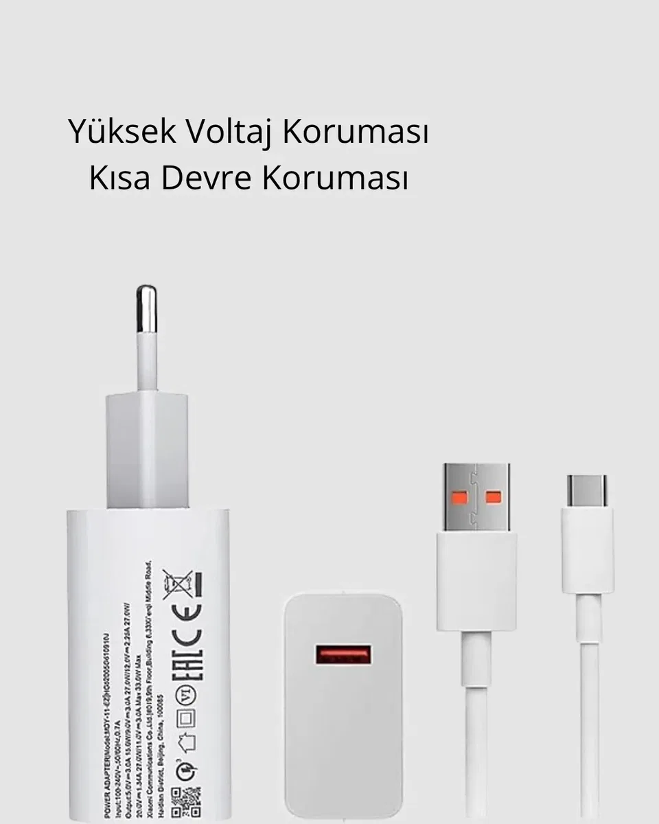 120W Süper Hızlı Şarj Adaptörü – Type-C Kablo Dahil, Yüksek Voltaj Korumalı görsel 4