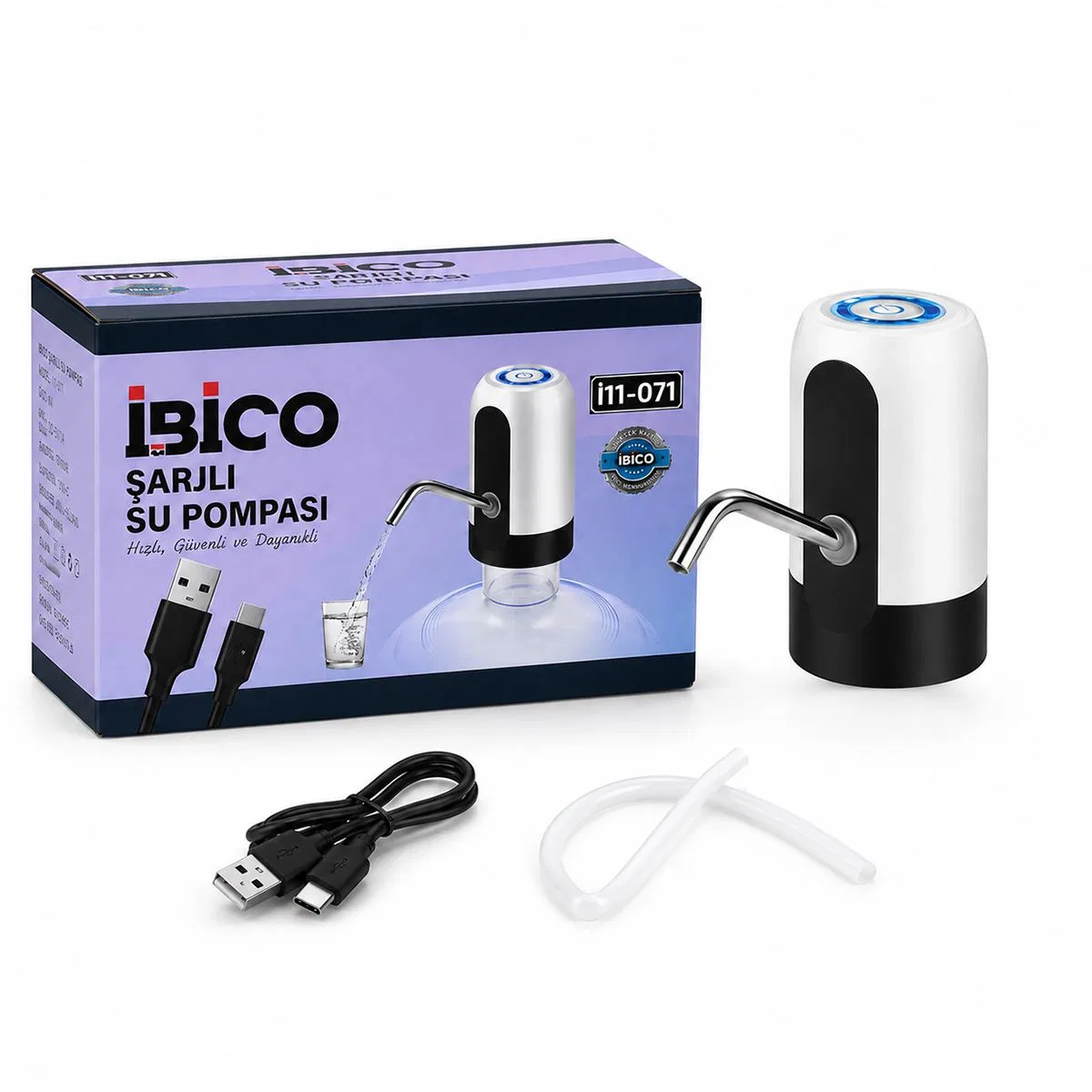 USB Şarjlı Otomatik Damacana Su Pompası 4W 800mAh görsel 3