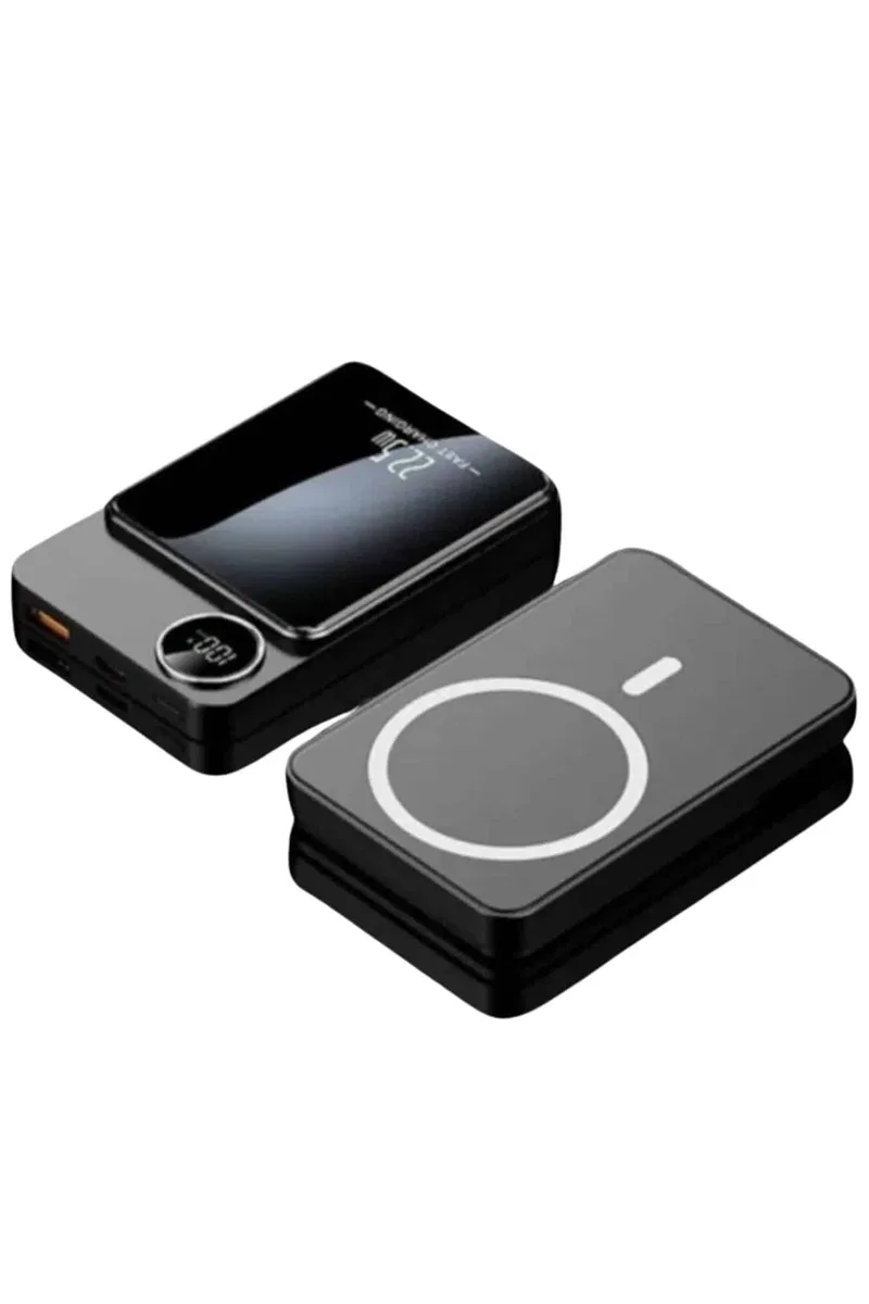 Magsafe Powerbank 10. 000 mAh 22. 5 Watt Hızlı Şarj Göstergeli Kablosuz Taşınabilir Şarj görsel 2