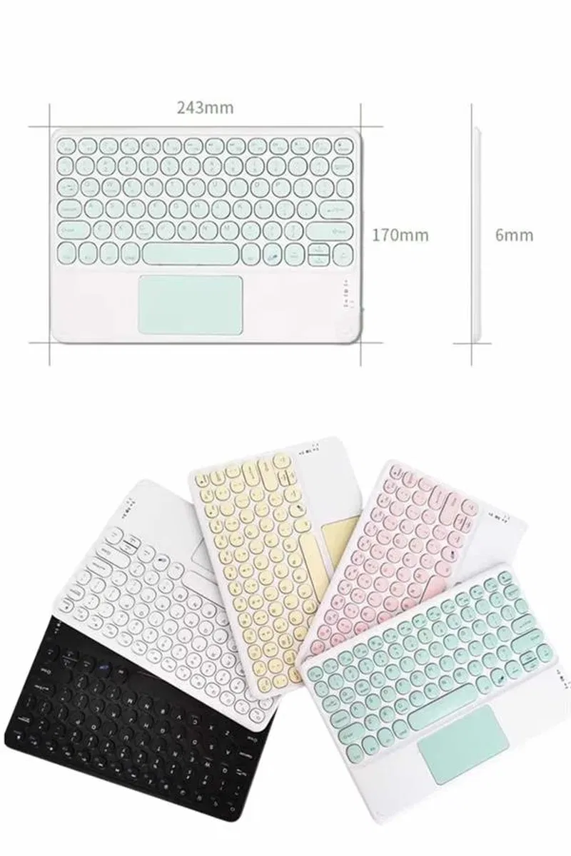 Android ve İOS Uyumlu Bluetooth Klavye Touchpad Slim Kablosuz Wifi Q Klavye görsel 4