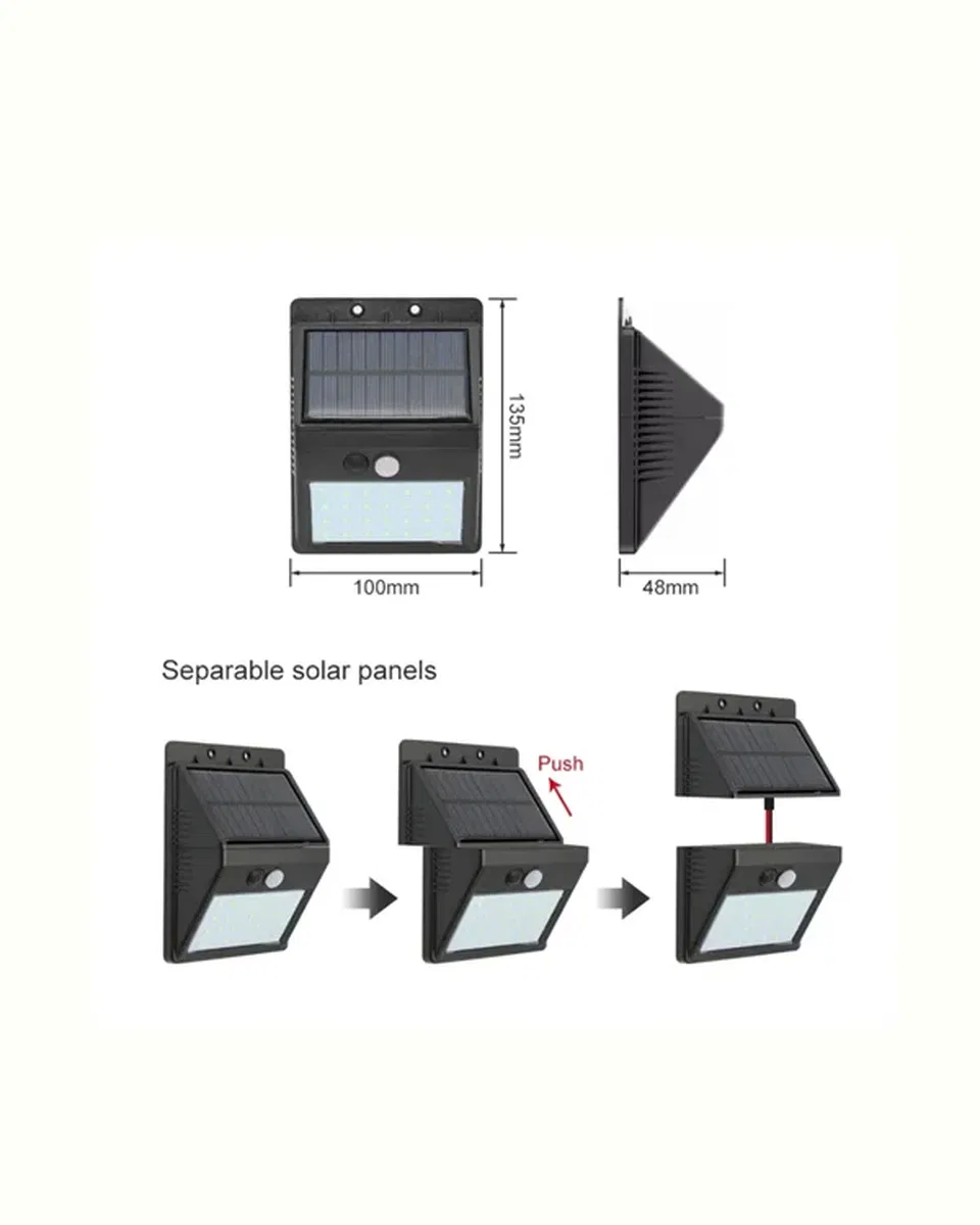 Hareket Sensörlü Solar Lamba | 120° Algılama Açısı, 3-4 Metre Mesafe, Suya Dayanıklı LED görsel 4