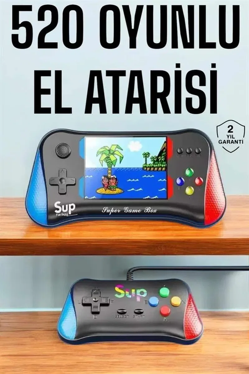 Retro 500 Oyunlu Nostaljik Oyunlu El Atari Gamebox Oyun Konsolu Çift Destekli görsel 2