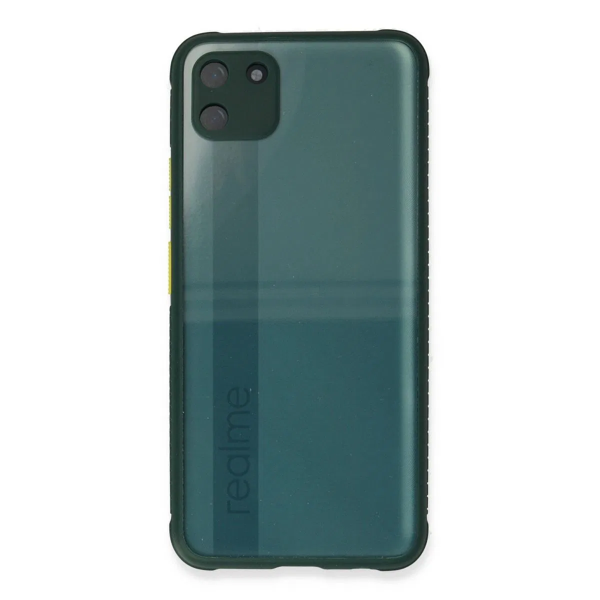 Realme C11 Kılıf Miami Şeffaf Silikon - Koyu Yeşil görsel 2