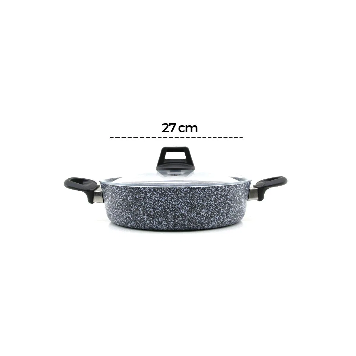 7 Parça Granit Tencere ve Tava Seti (20-24cm Derin, 27cm Cam Kapak, 26cm Tava) görsel 5