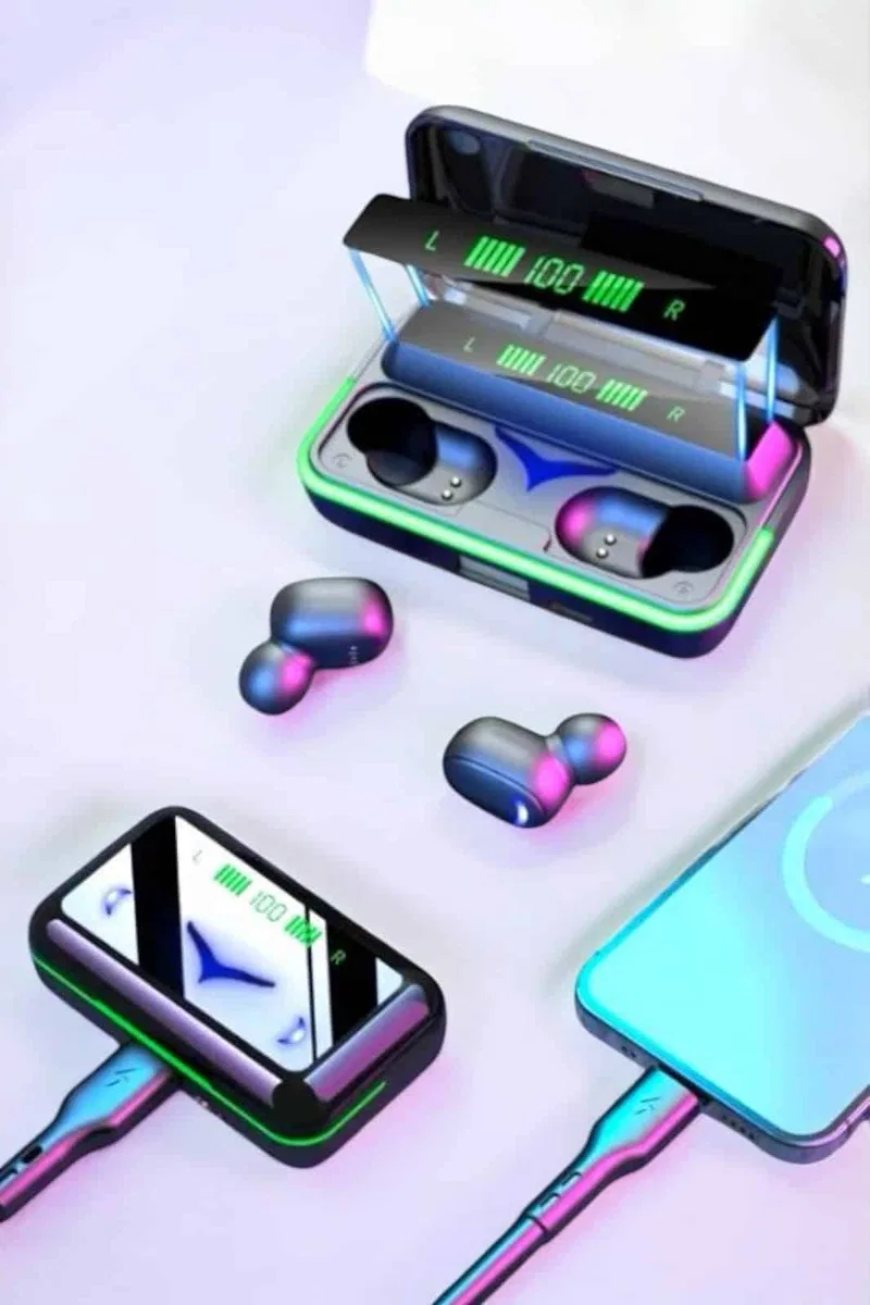 Powerbank Özellikli Kablosuz Bluetooth Kulaklık RGB Işıklı görsel 4