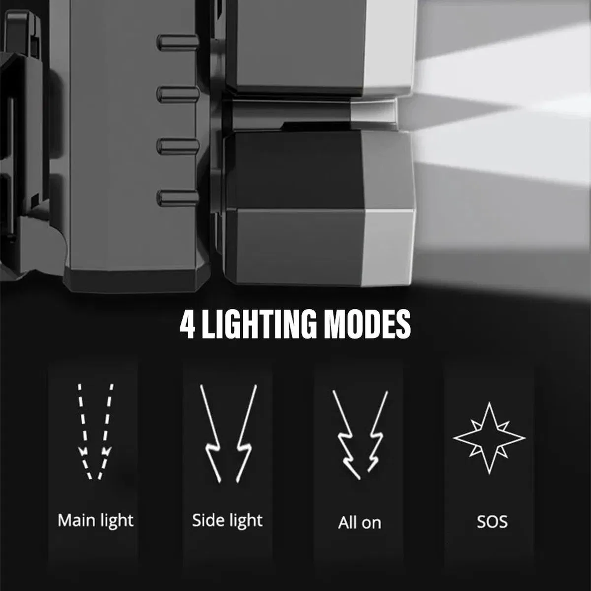 212 Model Şarjlı 5 Led 4 Modlu Cob Led Avcı Balıkçı Kamp Süper Kafa Lambası görsel 4