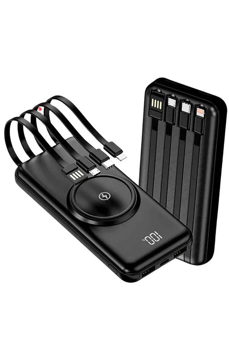 Kablosuz Çoklu Şarj Girişli 10. 000 Mah Kablolu Powerbank Taşınabilir görsel 4