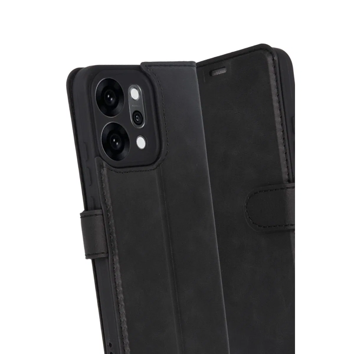 Oppo Reno 14 Trend S Plus Kapaklı Kılıf - Siyah görsel 3