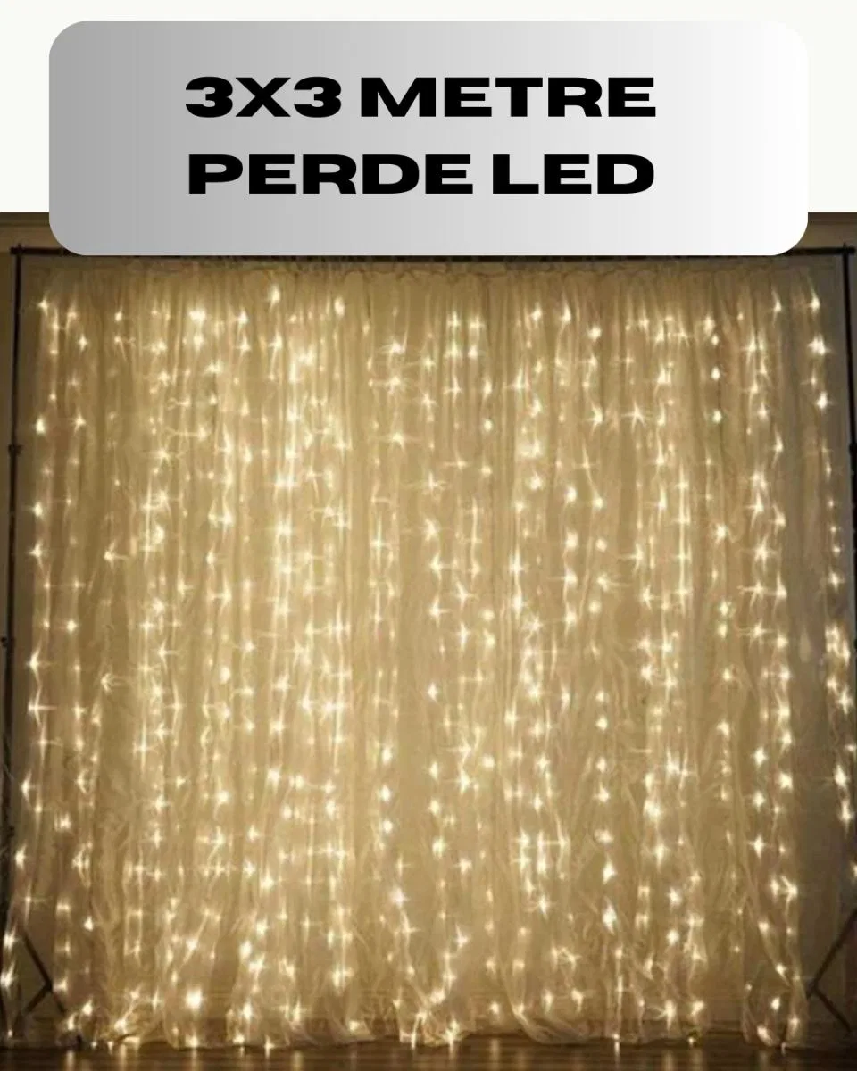 3x3 Perde Led Işık Şelale Model Özel Gün Dekoratif Aydınlatma