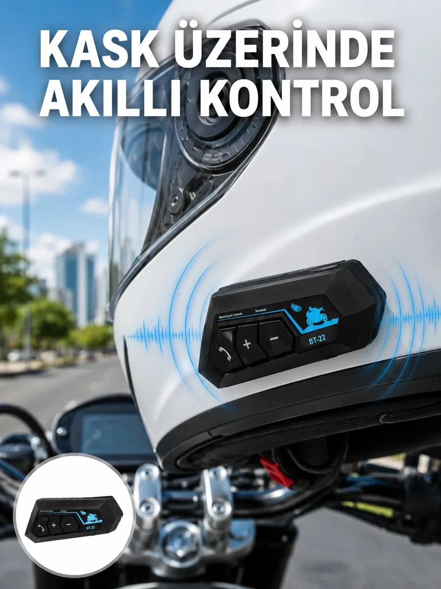 Bluetooth Kask Kulaklığı Intercom 5. 0 Bluetooth Android ve İOS Uyumlu Yeni Nesil