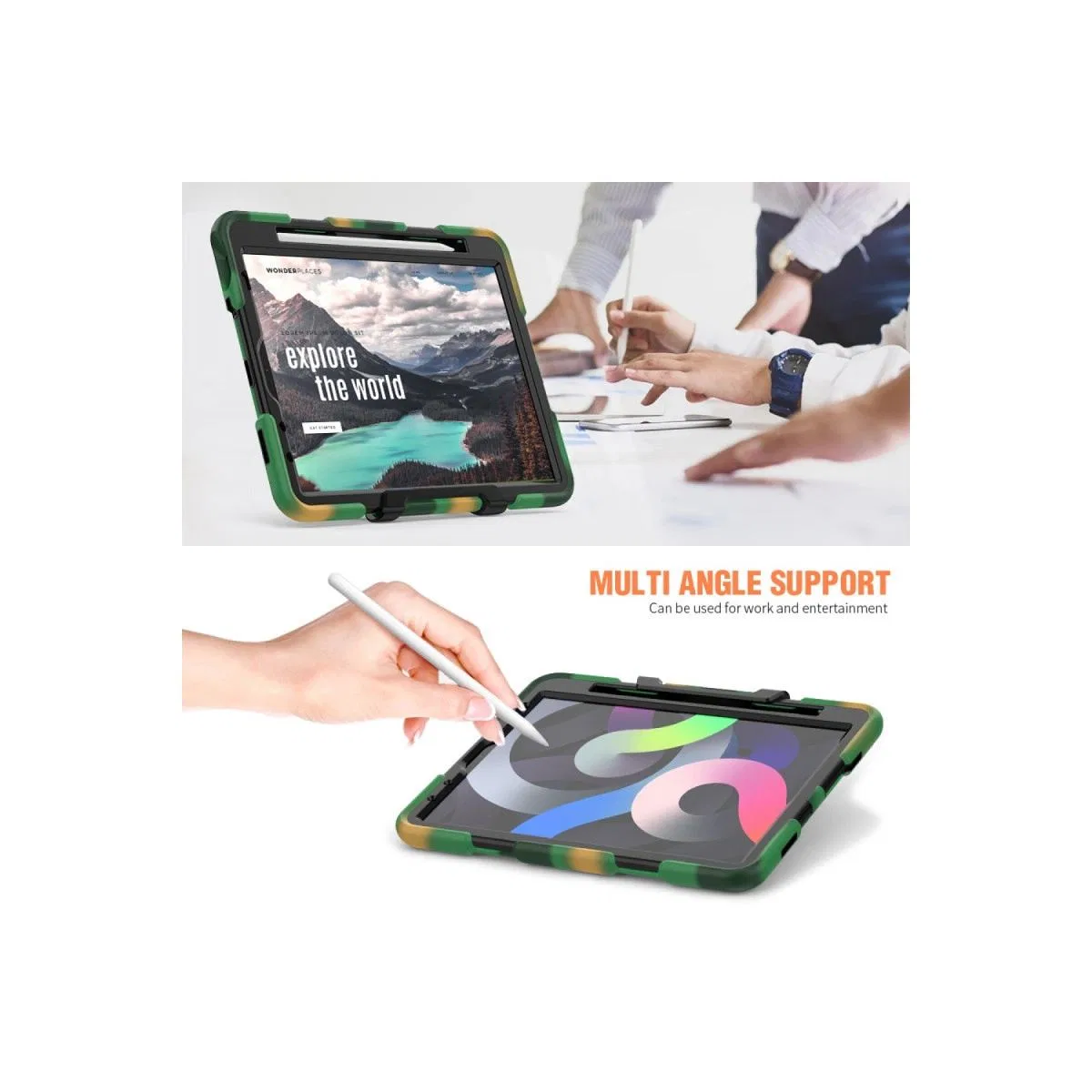 Apple İpad Pro 11 (2020) Kılıf Griffin Tablet Kapak - Kamuflaj görsel 6