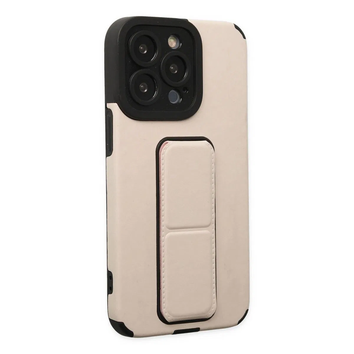 Apple İphone 13 Pro Kılıf Mega Standlı Silikon - Gold görsel 5