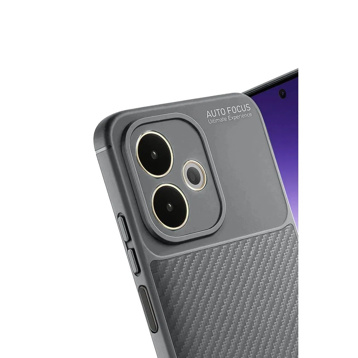 Oppo A5 Pro 4g Kılıf Auto Focus Karbon Kapak - Gri görsel 4
