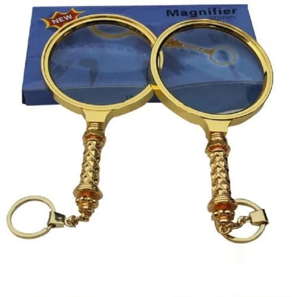 5x90mm Tüm Metal Altın Renkli, Hediye Büyüteç, optik Lensler Ile Çinko Alaşım Metal Çerçeve görsel 2