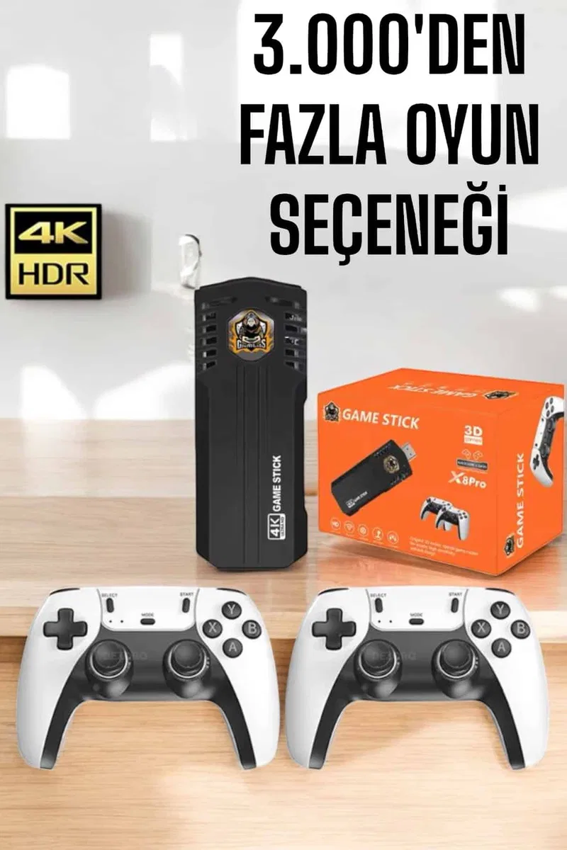 Game Stick Retro 8K ULTRA HD Video Oyun Konsolu Android Tv Özelliği görsel 2