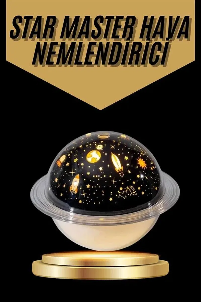 Hava Nemlendirici Renk Değiştiren Oda Kokusu Yıldızlı Projektör görsel 2