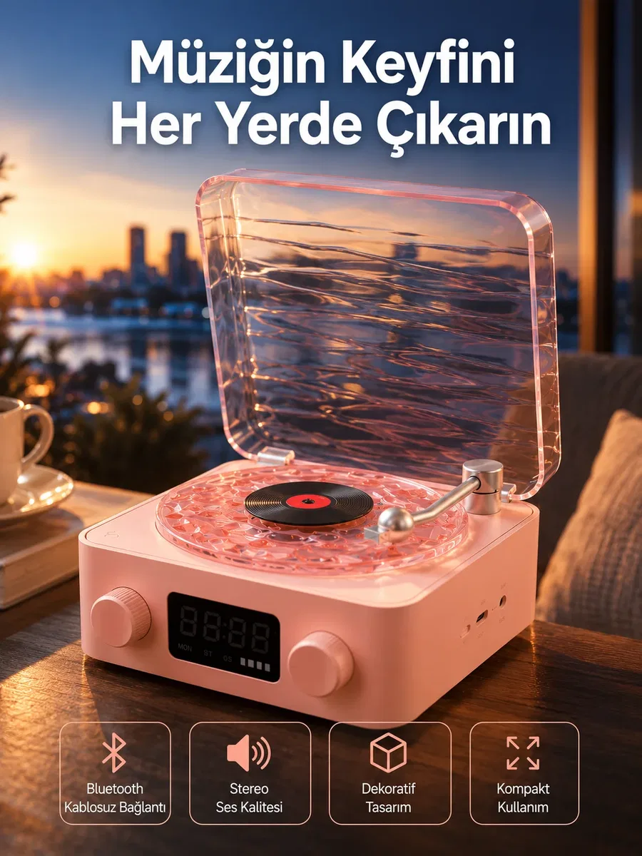 Retro Kristal Netliğinde Ses – Gece Işıklı Retro Bluetooth Hoparlör Yeni Nesil