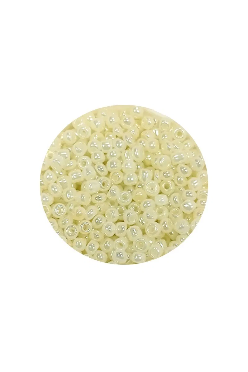 Dökme Cam Kum Boncuk (11/0) 2 mm - 20 Gram - Krem - BNC012 görsel 2