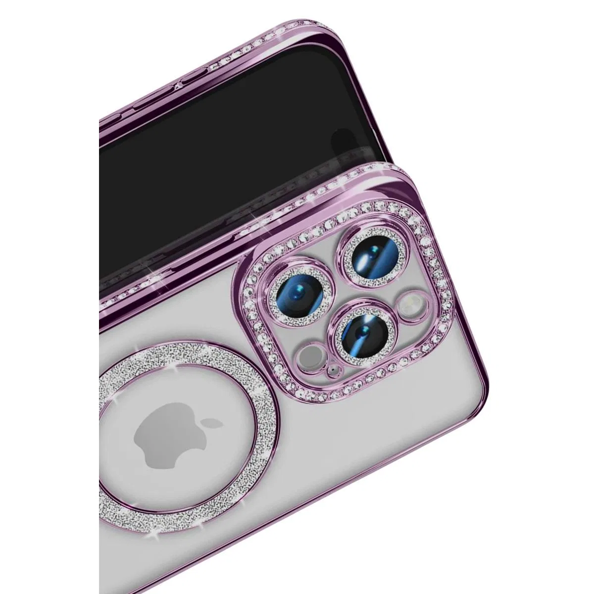 Apple İphone 16 Pro Max Kılıf Joke Simli Magneticsafe Kılıf - Derin Mor görsel 3
