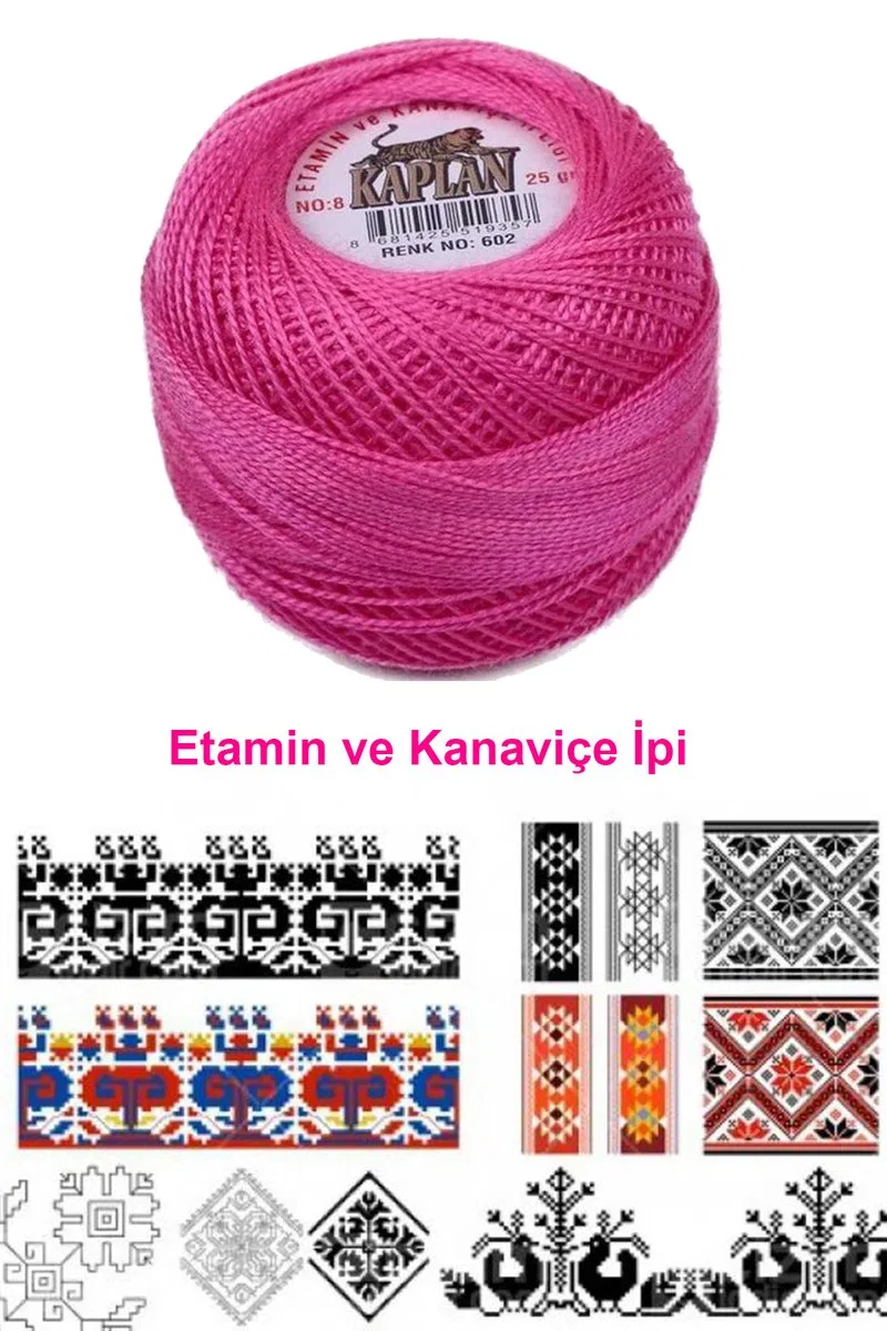 Kaplan Etamin Ve Kanaviçe İpi 8 No Kod/Renk: 602 - Royaleks görsel 2