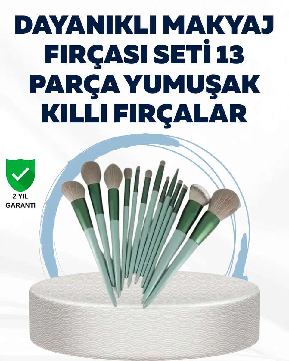 Profesyonel Kullanıma Uygun 13 Parça Makyaj Fırçası Takımı Fiber Kıllı